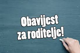 Obavijest za roditelje